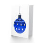 A Single Bauble Blue Ornament Xmas Christmas Card, thumbnail 2 of 4