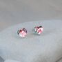 Heart Shaped Pink Stud Earrings, thumbnail 1 of 9