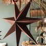 Cotton Paper Christmas Star In Berry Red, thumbnail 1 of 2