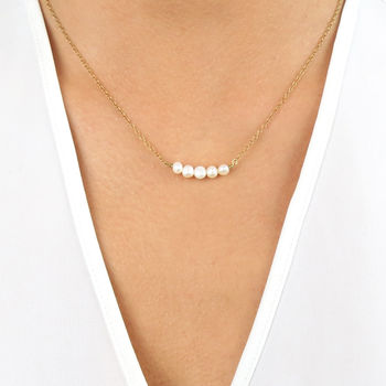 Delicate Silver Rose Or Gold Pearl Cluster Necklace, 2 of 11