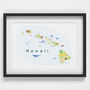 Hawaii State Map USA Art Print, thumbnail 2 of 3