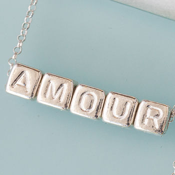 'Amour' Cube Necklace, 2 of 5