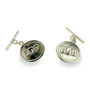 Sterling Silver Personalised Oval Cufflinks, thumbnail 1 of 4