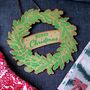 Screenprinted Foliage Wooden Christmas Wreath, thumbnail 1 of 8