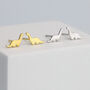 Sterling Silver Dinosaur Stud Earrings, thumbnail 1 of 5