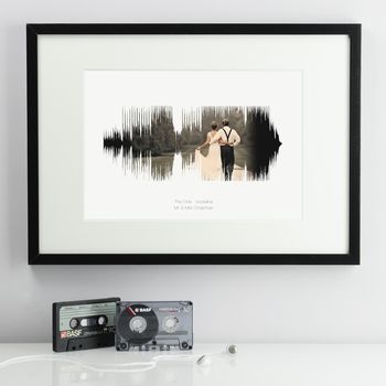 Personalised Wedding Photograph Sound Wave Print, 4 of 8