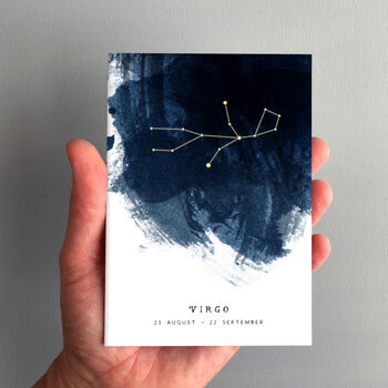 Virgo Constellation Zodiac Star Sign Birthday Card, 5 of 5