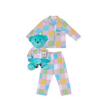 Emily Hug Me Girls Pyjama Set With Matching Mega Size Teddy Bear, 4 of 5