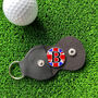 Personalised Union Jack Golf Ball Marker And Holder, thumbnail 1 of 2