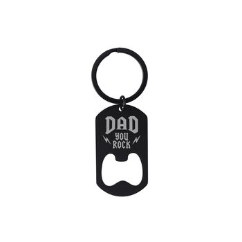 'Dad You Rock' Black Bottle Opener Keyring | Key Accessory | Father's Day Gift, 2 of 2