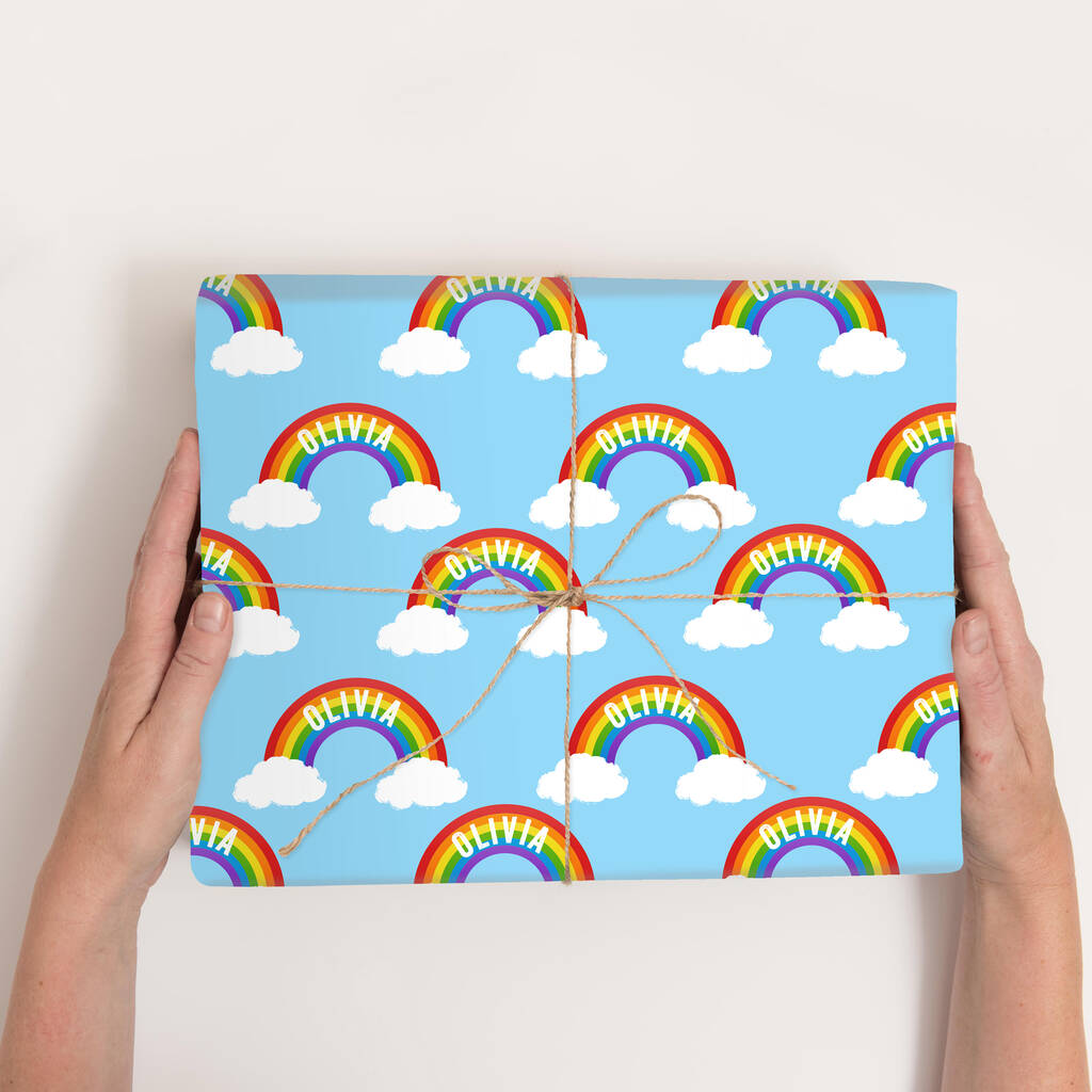 Personalised Rainbow Wrapping Paper By Abigail Warner