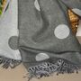 Cashmere Blend Dots Scarf In Grey, thumbnail 3 of 5