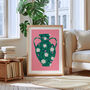 Flowers In Vase Art Print Green, thumbnail 2 of 5