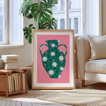 Flowers In Vase Art Print Green, 2 of 5