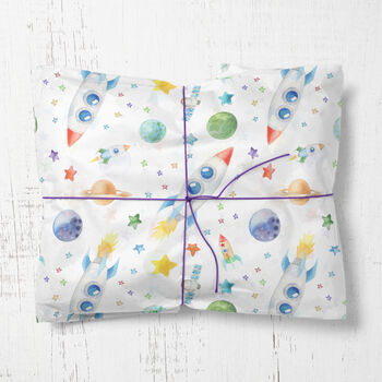 Rocket Spaceship Wrapping Paper Roll Or Folded, 4 of 5