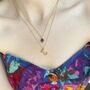Yellow Gold Pendant Birthstone Necklace September Sapphire, thumbnail 3 of 7