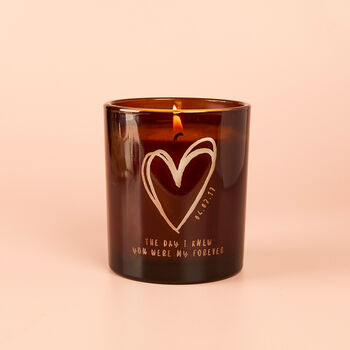Valentine's Gift Personalised Heart Candle For Couples, 2 of 5
