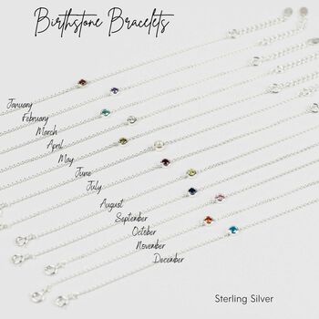 April Birthstone Sterling Silver Birthday Bracelet, 3 of 12