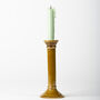 Handmade Yellow Ochre Ceramic Tall Taper Candlestick, thumbnail 1 of 3