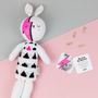Ziggy The Handknit Neon Pink Bowie Bunny, thumbnail 1 of 10