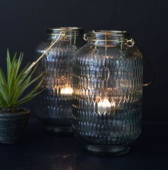 Shimmer Glass Lantern With A Gold Handle, 2 of 4