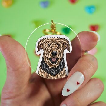 Custom Airdale Terrier / Bingley Terrier Dog Keyring, 3 of 5