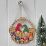Personalised Eco Gnome Family Oak Christmas Wreath, thumbnail 6 of 6