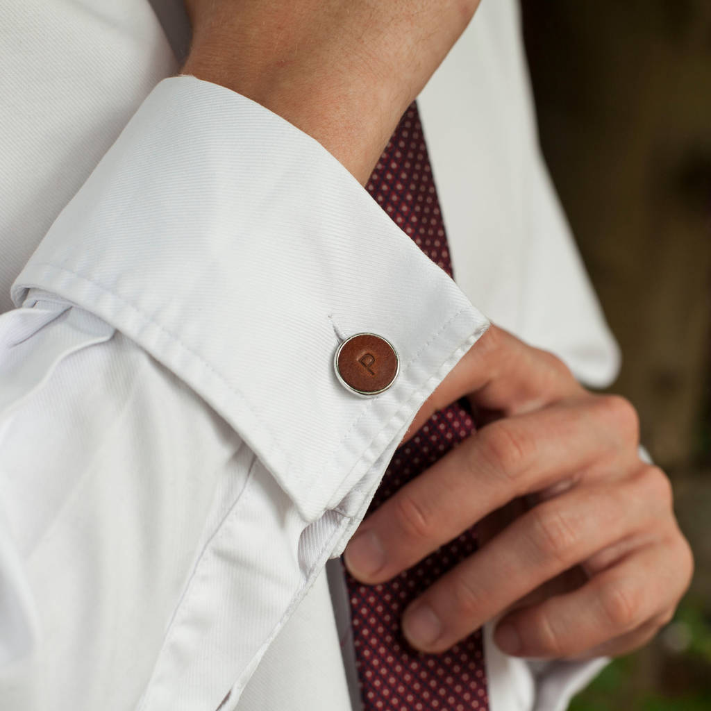 Men's Personalised Leather Cufflinks By The British Belt Company |  notonthehighstreet.com