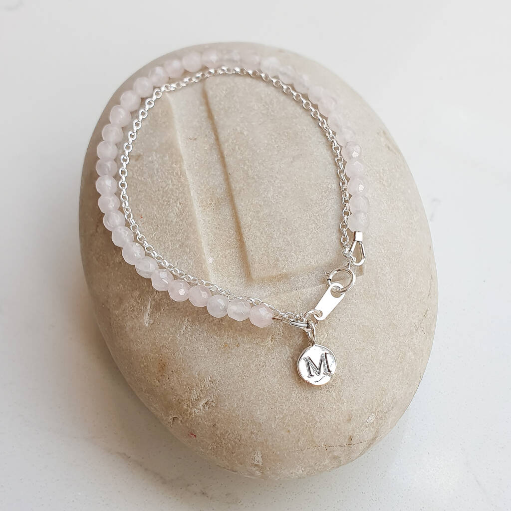 Personalised Rose Quartz Bracelet By Adela Rome