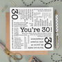 You're 30! 30th Birthday Card, thumbnail 1 of 5