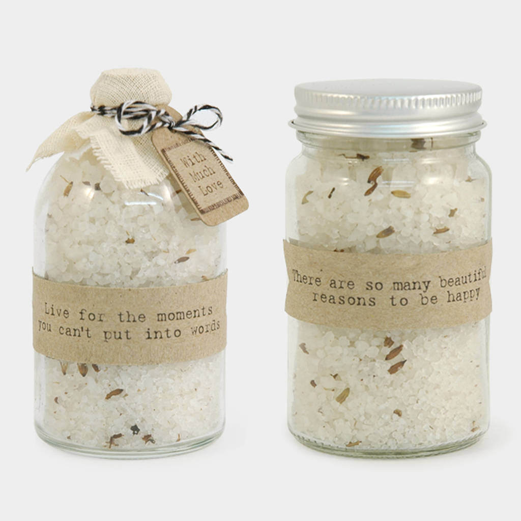 bath salts in glass bottles ladies stocking fillers by the wedding of
