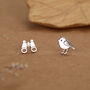 Sterling Silver Birdwatcher Mismatched Stud Earrings, thumbnail 1 of 12