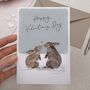 Cute Traditional Bunny Rabbit In Love Valentine Card, thumbnail 2 of 2