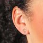 Sterling Silver Heart Outline Stud Earrings, thumbnail 5 of 7