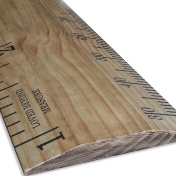 Original Walnut Finished Wood Height Chart Ruler, 4 of 6