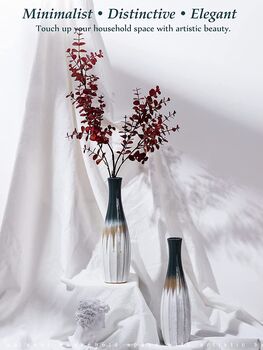 Set Of Two Minimalist Porcelain Flower Vases, 3 of 8