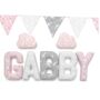Pink And Grey Nameset Fabric Letters, thumbnail 4 of 12