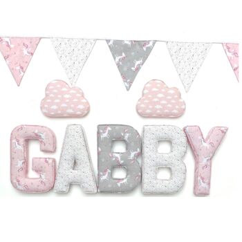 Pink And Grey Nameset Fabric Letters, 4 of 12