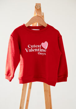 'Cutest Valentine' Personalised Embroidered Sweatshirt Jumper, 7 of 7