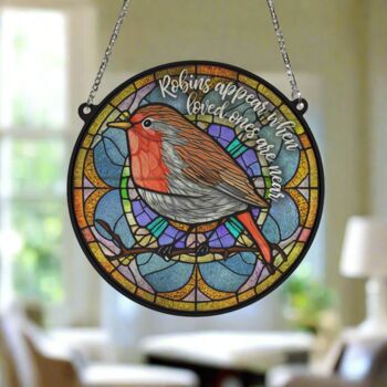 Robin Appear Stained Glass Effect Suncatcher, 7 of 7