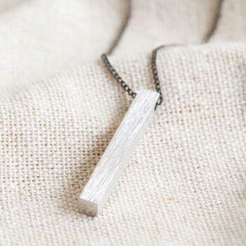 Men's Personalised Brushed Bar Necklace, 6 of 10