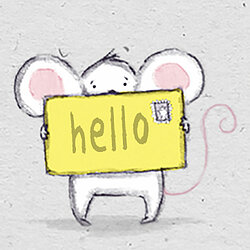 Mouse with hello sign