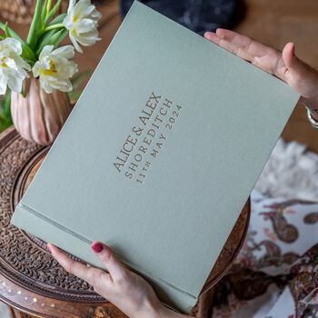 Decadent And Personalised Large Luxury Linen Guest Book, 2 of 9
