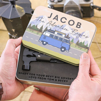 Personalised Campervan Hammer Multi Tool And Tin Box, 4 of 12
