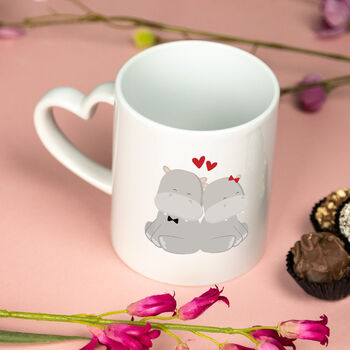 Valentines Day Hippo Heart Handled Mugs, 4 of 4