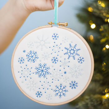 Snowflakes Christmas Embroidery Kit, 3 of 7