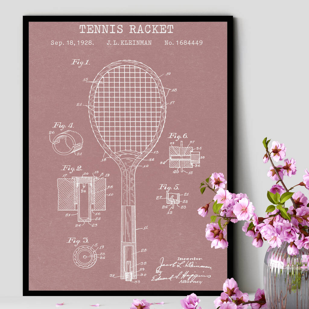 Anatomy Of A Tennis Racket Patent Print, 1 of 6