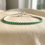Emerald Gemstone Sterling Silver Tennis Bracelet, thumbnail 1 of 6