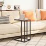 Set Of Two C Shaped Tempered Glass Sofa Side Table, thumbnail 1 of 12