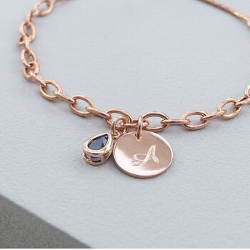 18ct Rose Gold Plated Personalised Birthstone Bracelet, 3 of 10